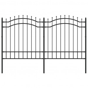 Valla de jardín con punta de lanza acero recubierto negro 165cm H
