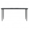 Mesa comedor jardín acero y vidrio templado negro 160x80x74 cm 3