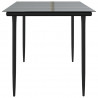 Mesa comedor jardín acero y vidrio templado negro 160x80x74 cm 4