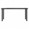 Mesa comedor jardín acero y vidrio templado negro 160x80x74 cm 3