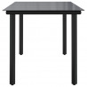 Mesa comedor jardín acero y vidrio templado negro 160x80x74 cm 4