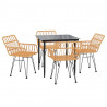 Juego de comedor de jardín 5 piezas ratán sintético 3