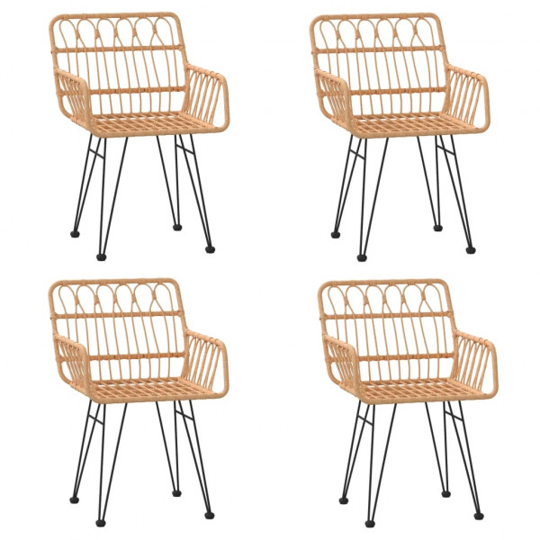 Juego de comedor de jardín 5 piezas ratán sintético M 4