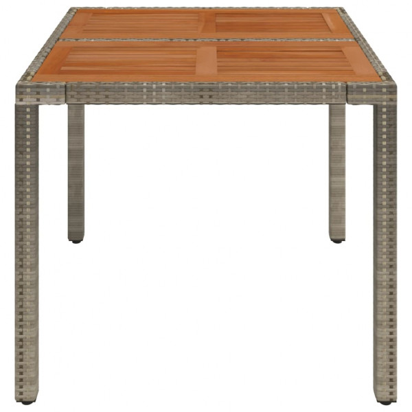 Mesa de jardín superficie de madera ratán PE gris 90x90x75 cm M 4