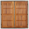 Mesa de jardim com tampo de madeira 90x90x75 cm vime PE cinza 5