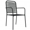 Juego de comedor jardín 7 pzas acero y cuerda de algodón negro 5