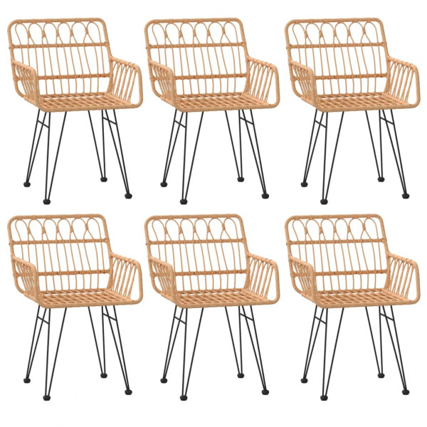 7 pcs conjunto de jantar para jardim vime PE M 4