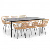 Juego de comedor de jardín 7 piezas ratán sintético 2