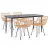 Juego de comedor de jardín 5 piezas ratán sintético 3