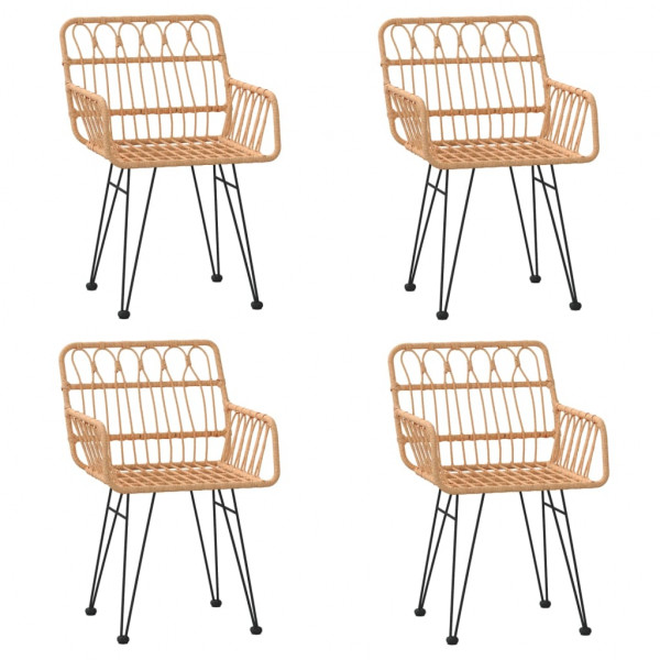 Juego de comedor de jardín 5 piezas ratán sintético M 4