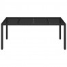 Mesa de jardín superficie de vidrio ratán PE negro 190x90x75 cm 3