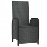 Poltronas reclináveis exterior c/ almofadões 2pcs vime PE preto 4