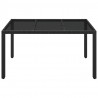 Mesa de jardim com tampo de vidro 150x90x75 cm vime PE preto 3