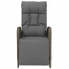 Poltronas reclináveis exterior c/ almofadões 2pcs vime PE cinza 5