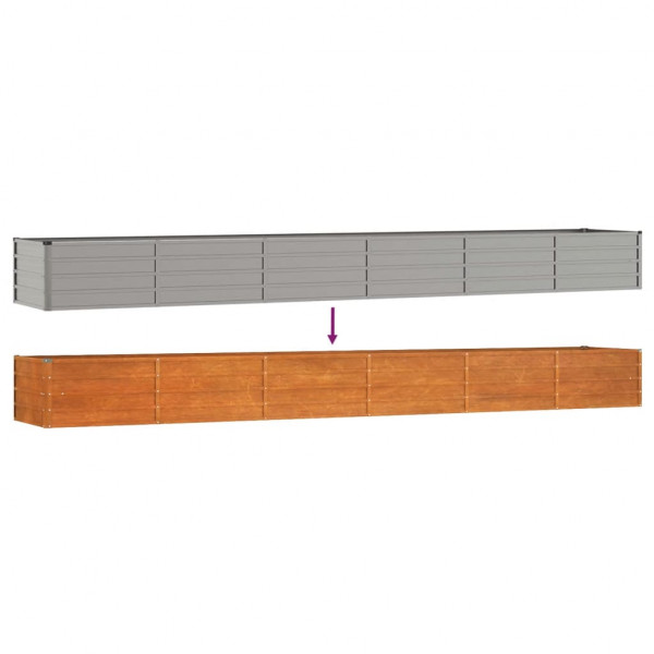 Canteiro de jardim 480x80x45 cm aço corten cor enferrujado M 5