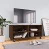 Mueble TV ruedas madera contrachapada roble marrón 90x35x35 cm 1