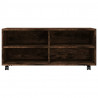 Mueble TV con ruedas madera contrachapada roble humo 90x35x35cm 4