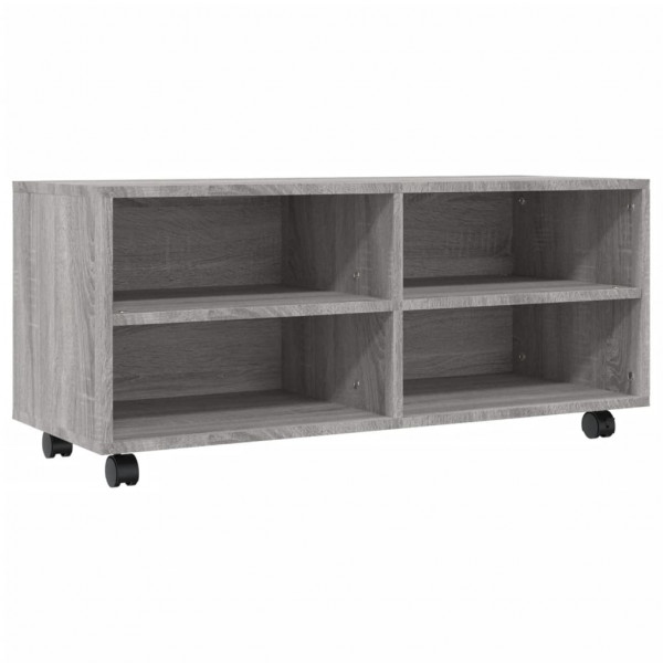 Móvel de TV com rodas 90x35x35cm derivados madeira cinza sonoma M 2