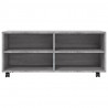 Mueble de TV con ruedas madera contrachapada gris 90x35x35 cm 4