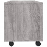 Mueble de TV con ruedas madera contrachapada gris 90x35x35 cm 5