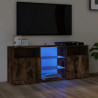Mueble de TV con luces LED roble ahumado 120x30x50 cm 1
