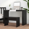 Taburete de vestidor madera contrachapada negro 70x35x45 cm 3