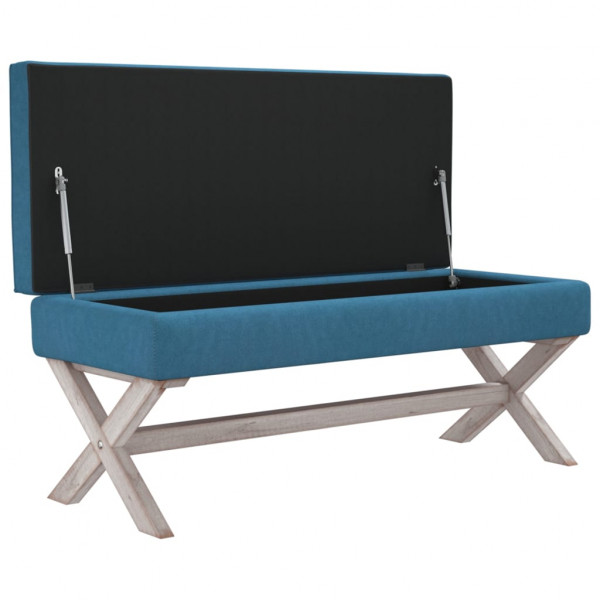 Banco de arrumação 110x45x49 cm veludo azul M 4