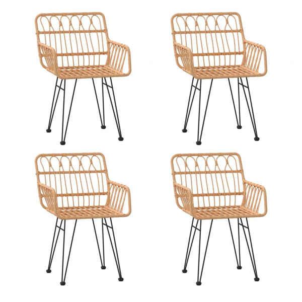 Juego de comedor de jardín 5 piezas ratán sintético M 4