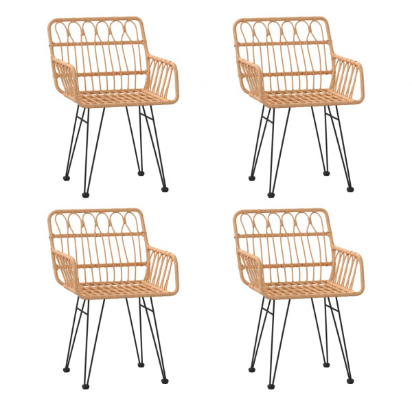 Juego de comedor de jardín 5 piezas ratán sintético M 4