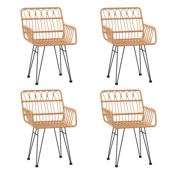 Juego de comedor de jardín 5 piezas ratán sintético M 4