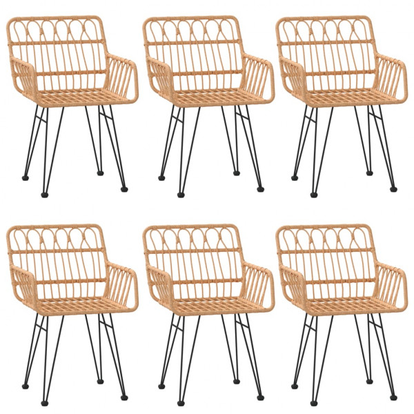 Juego de comedor de jardín 7 piezas ratán sintético M 4