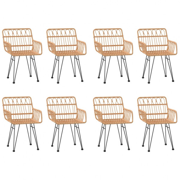 Juego de comedor de jardín 9 piezas ratán sintético M 4