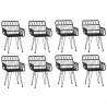 9 pcs conjunto de jantar para jardim vime PE preto 4