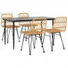 5 pcs conjunto de jantar p/ jardim vime PE 3