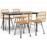 Juego de comedor de jardín 5 piezas ratán sintético 2
