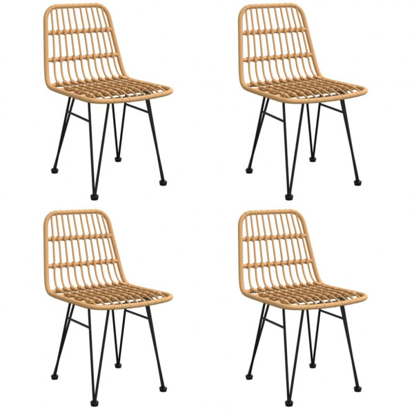 5 pcs conjunto de jantar p/ jardim vime PE M 4