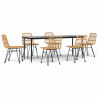Juego de comedor de jardín 7 piezas ratán sintético 2