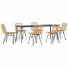 Juego de comedor de jardín 7 piezas ratán sintético 3