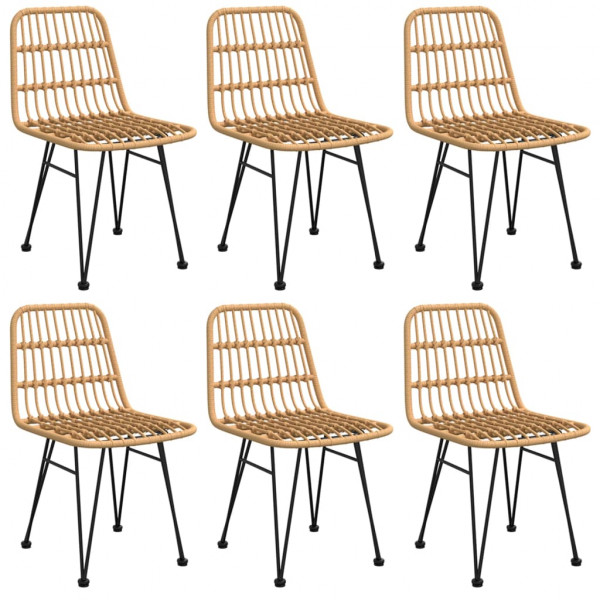 7 pcs conjunto de jantar para jardim vime PE M 4