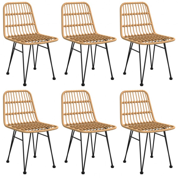 7 pcs conjunto de jantar para jardim vime PE M 4