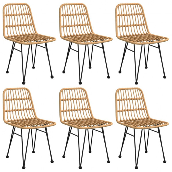 7 pcs conjunto de jantar para jardim vime PE M 2