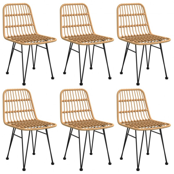 7 pcs conjunto de jantar para jardim vime PE M 4