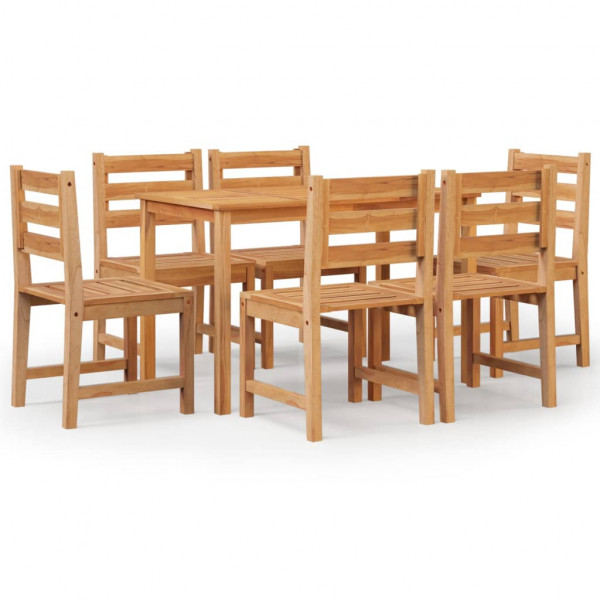 Juego de comedor de jardín 7 piezas madera maciza de teca M 2