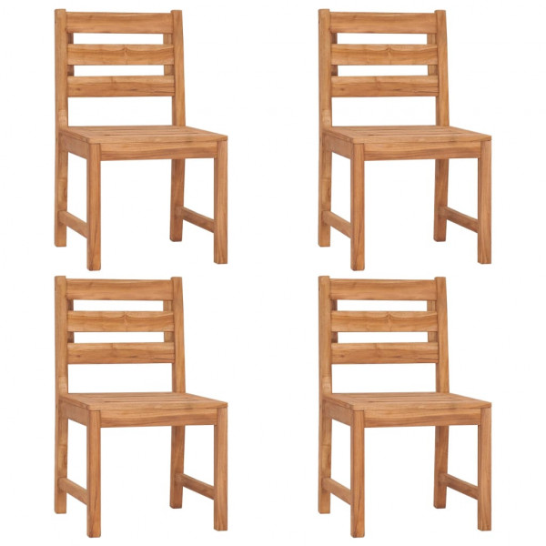 Juego de comedor para jardín 5 piezas madera maciza de teca M 4