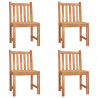 5 pcs conjunto de jantar p/ jardim madeira de teca maciça 4