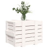 Caja de almacenaje madera maciza de pino blanca 58x40.5x42 cm 4