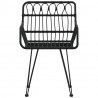 Cadeiras jardim c/ apoio braços 2 pcs 56x64x80 cm vime PE preto 4