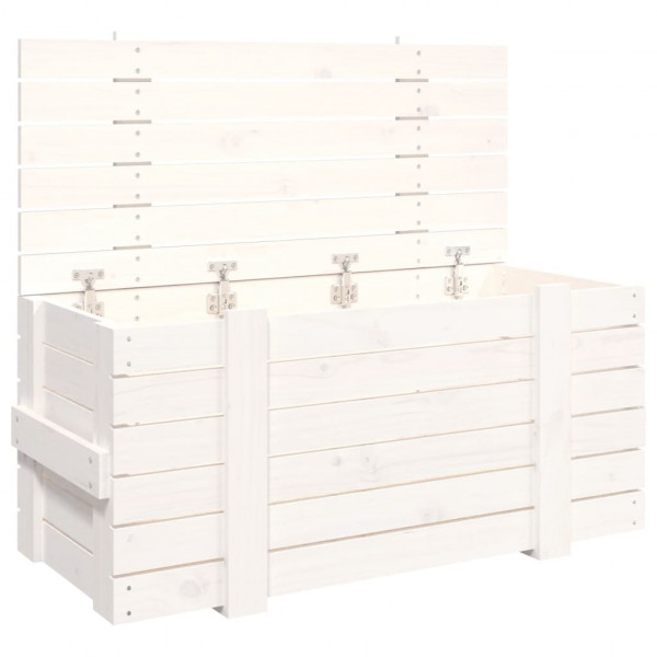 Caja de almacenaje madera maciza de pino blanco 91x40.5x42 cm M 2