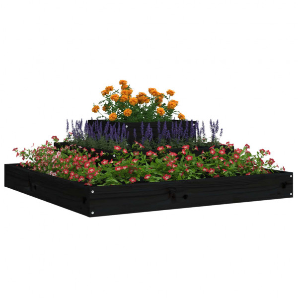 Jardinera de madera maciza de pino negro 80x80x27 cm M 3