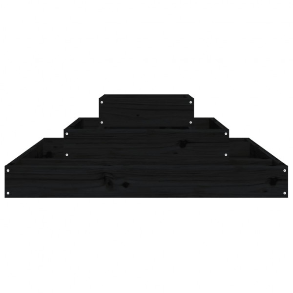 Jardinera de madera maciza de pino negro 80x80x27 cm M 4